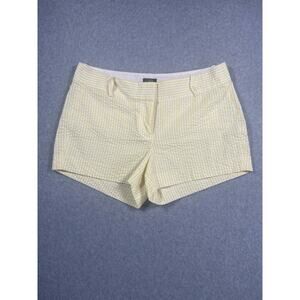 J.Crew Seersucker Shorts Women's Size 6 Yellow White Striped 100% Cotton Preppy